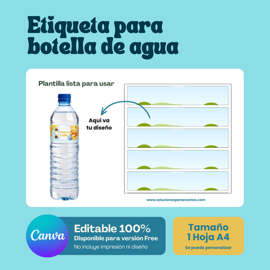 Plantilla: Etiqueta Botella Agua