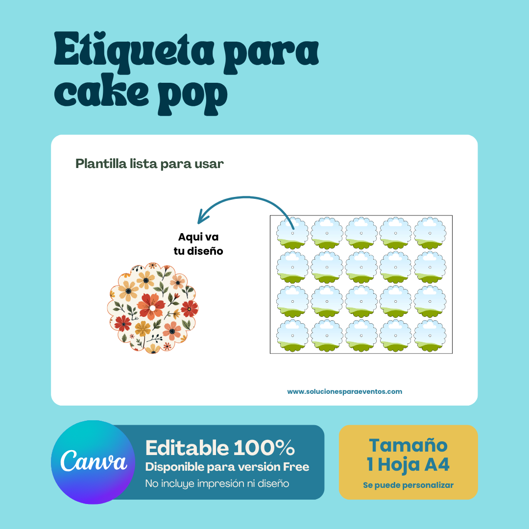 Plantilla: Etiquetas para Cake Pop