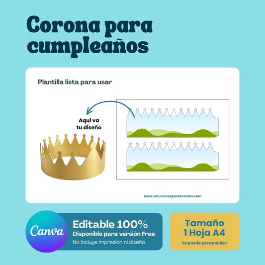 Plantilla: Corona para cumpleaños