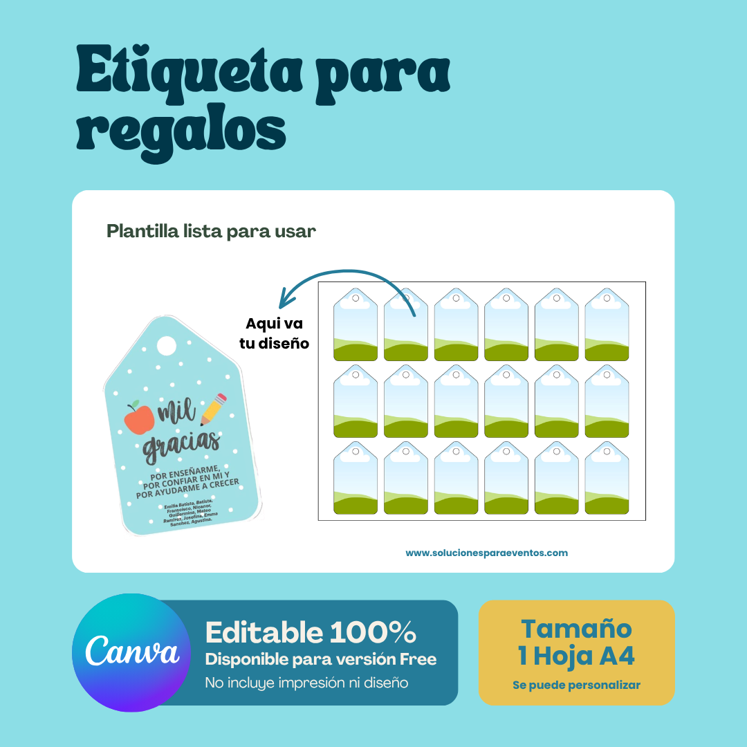 Plantilla: Etiqueta para Regalos