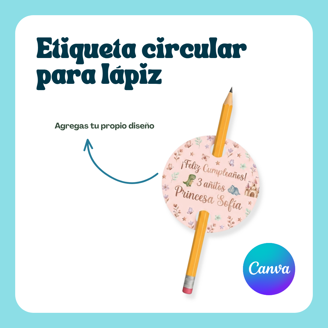 Plantilla: Etiqueta circular para Lápiz