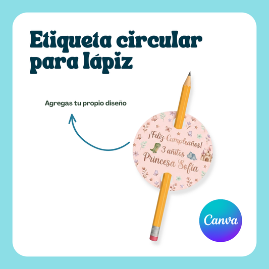 Plantilla: Etiqueta circular para Lápiz